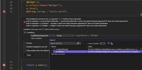 qt expression result unused.